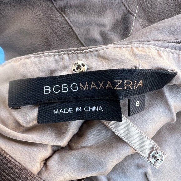 Vintage BCBG Maxazria Brown 100% Silk
Contrast Halter Midi Women Dress Size 8 - Picture 8 of 9